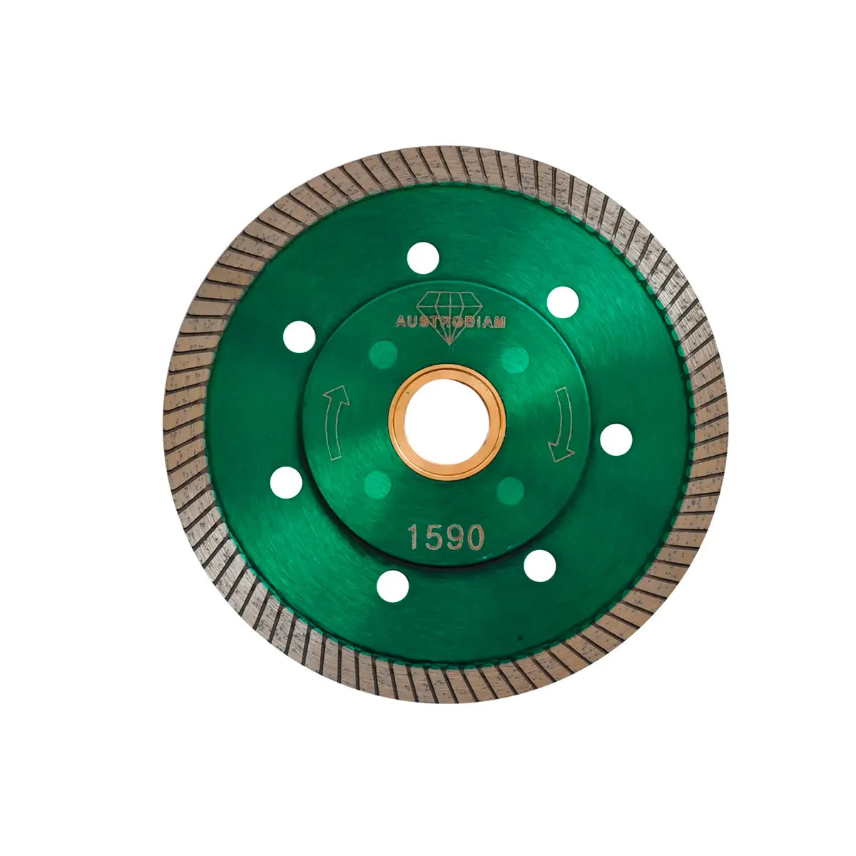 Disco De Diamante 4"X0.04"X7/8" C/Refuerzo Central P/Corte De Granito Verde Plata