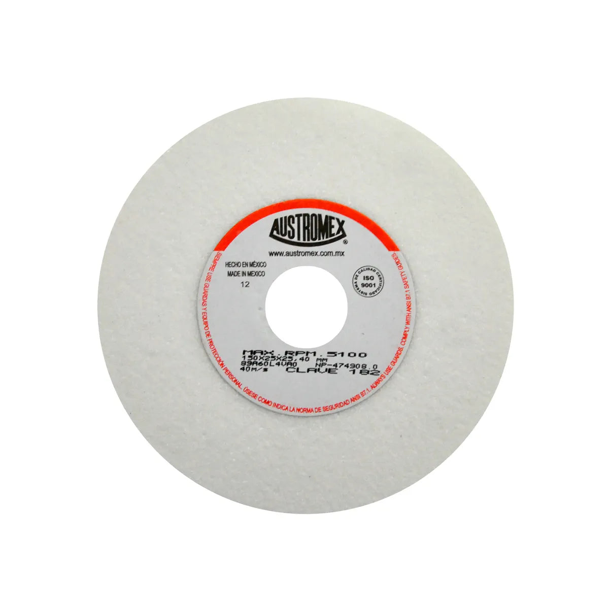 Piedra Abrasiva T-1 6"X1"X1" G60 Blanca Uso Gral-Metal-Rectificar-Carbon