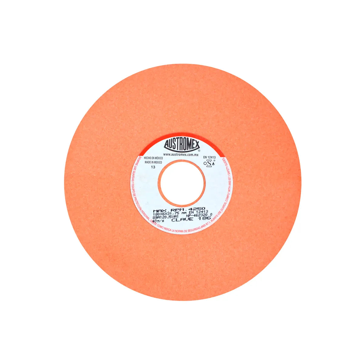 Piedra Abrasiva T-1 6"X1/4"X1.1/4" G120 Naranja Uso Gral-Metal-Afilar,Fresas,Brocas-Carbon