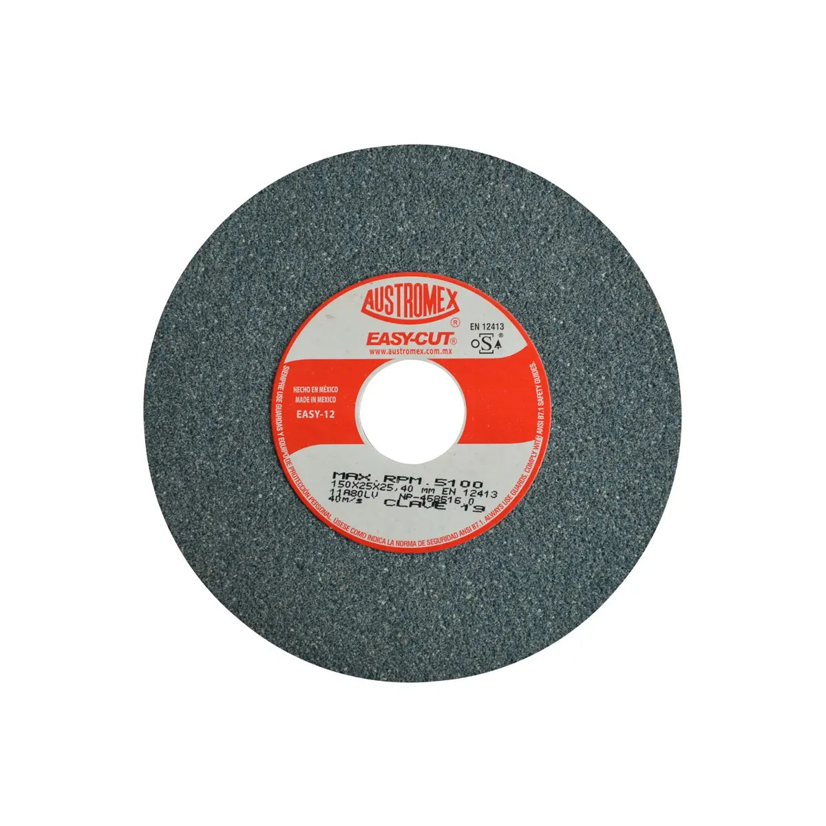 Piedra Abrasiva T-1 6"X1"X1"G80 Gris Fino Uso Gral-Metal-Esmerilar-Afilar-H.forj (Easy-Cut)