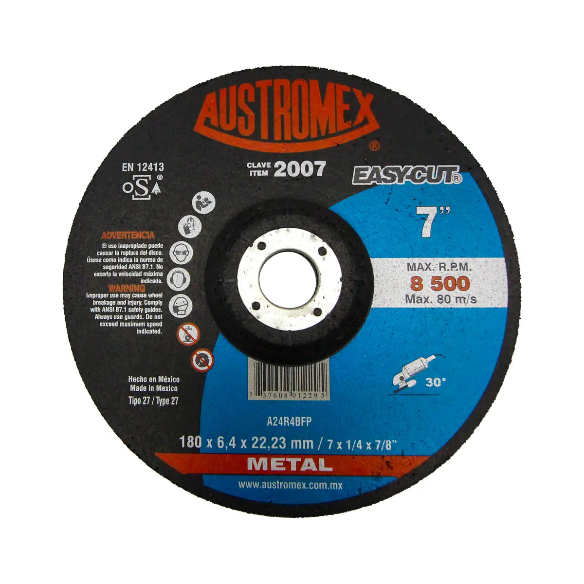 Disco T-27 7"X1/4"X7/8" Para Desbaste De Metal (Easy-Cut)