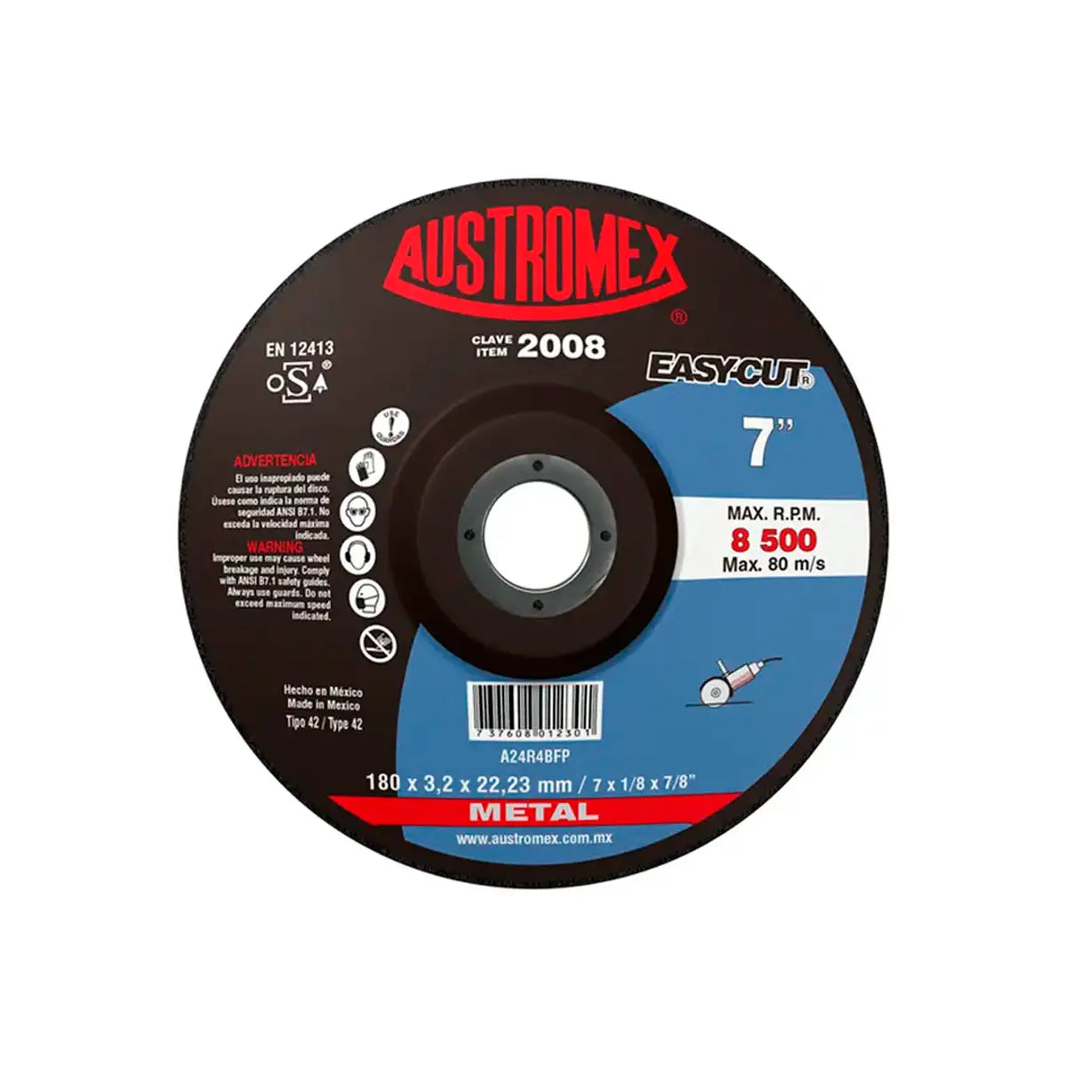 Disco T-27 7"X1/8"X7/8" Para Corte De Metal (Easy-Cut)