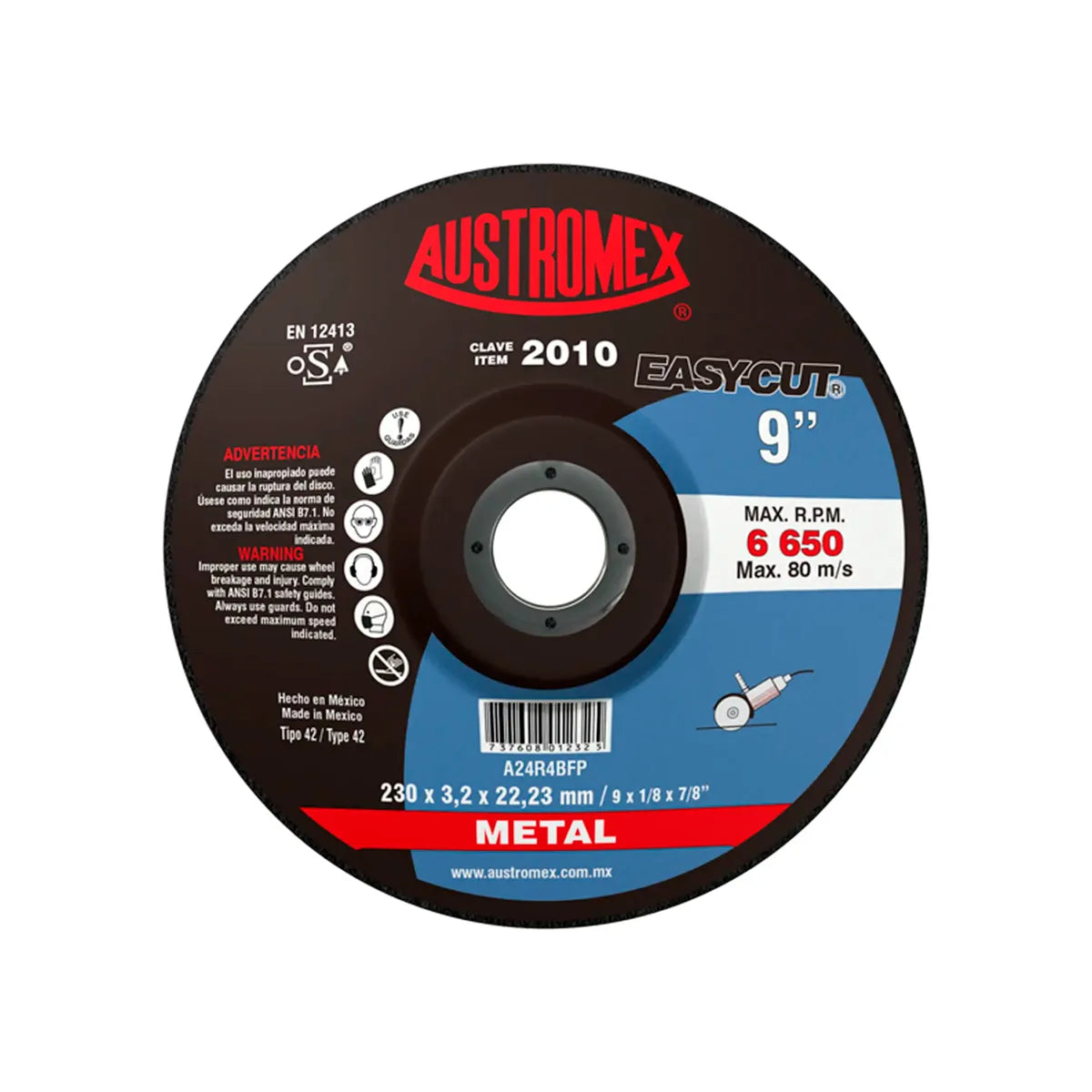 Disco T-27 9"X1/8"X7/8" Para Corte De Metal (Easy-Cut)