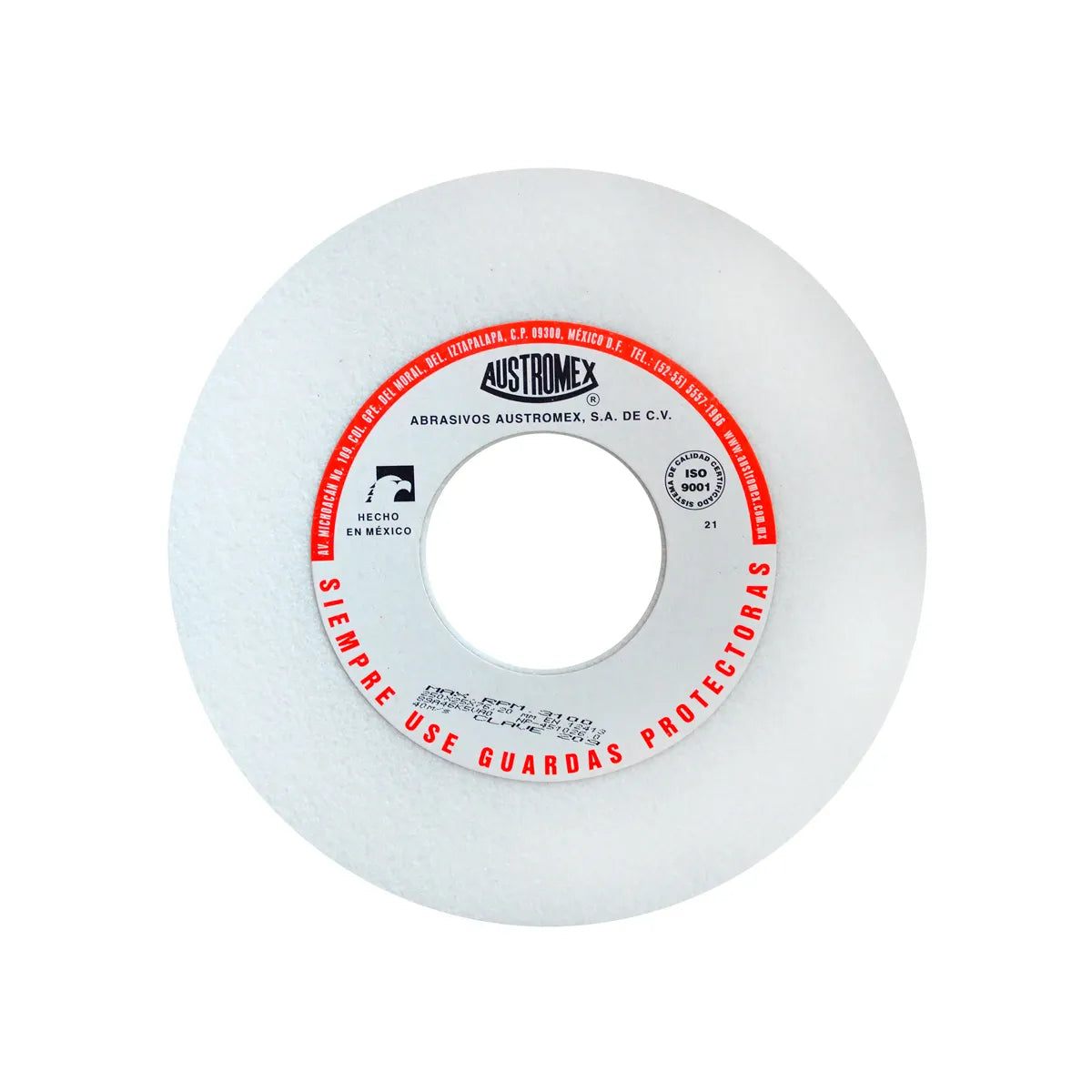 Piedra Abrasiva T-1 10"X1"X3" G46 Blanca Uso Gral-Metal-Rectificar-Carbon