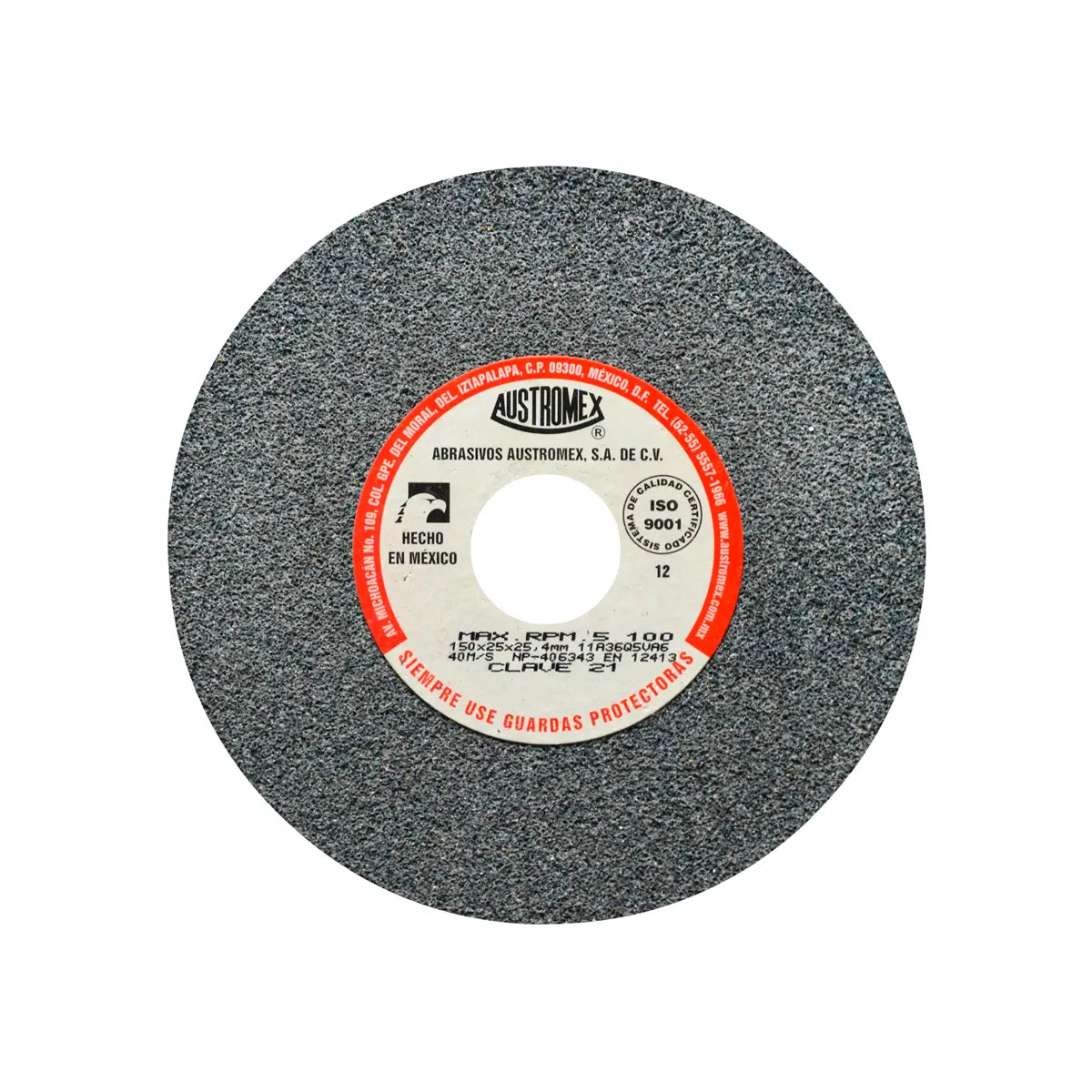 Piedra Abrasiva T-1 6"X1"X1" G36 Gris Burdo Uso Gral-Metal-Esmerilar-Afilar-H.forj