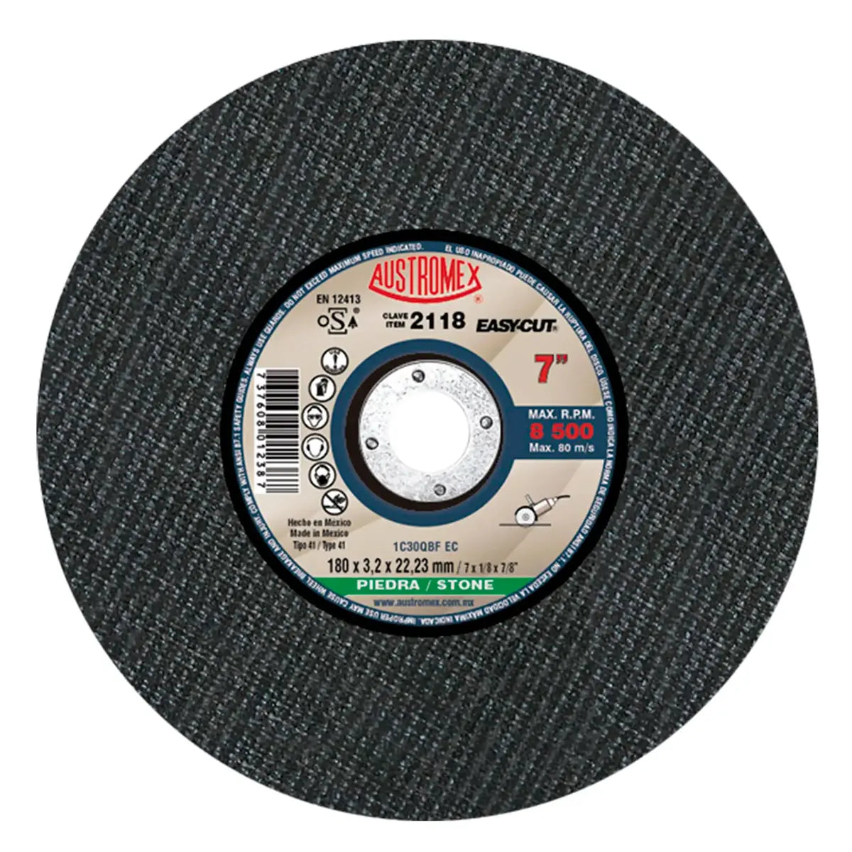 Disco Para Corte De Piedra 7"X1/8"X7/8" Larga Duracion (Easy-Cut)