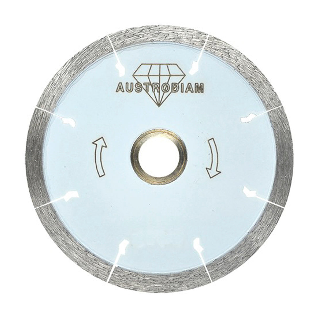 Disco De Diamante 4.1/2"X0.06"X7/8" Con Desahogos Para Corte Porcelanato Blanco Plata