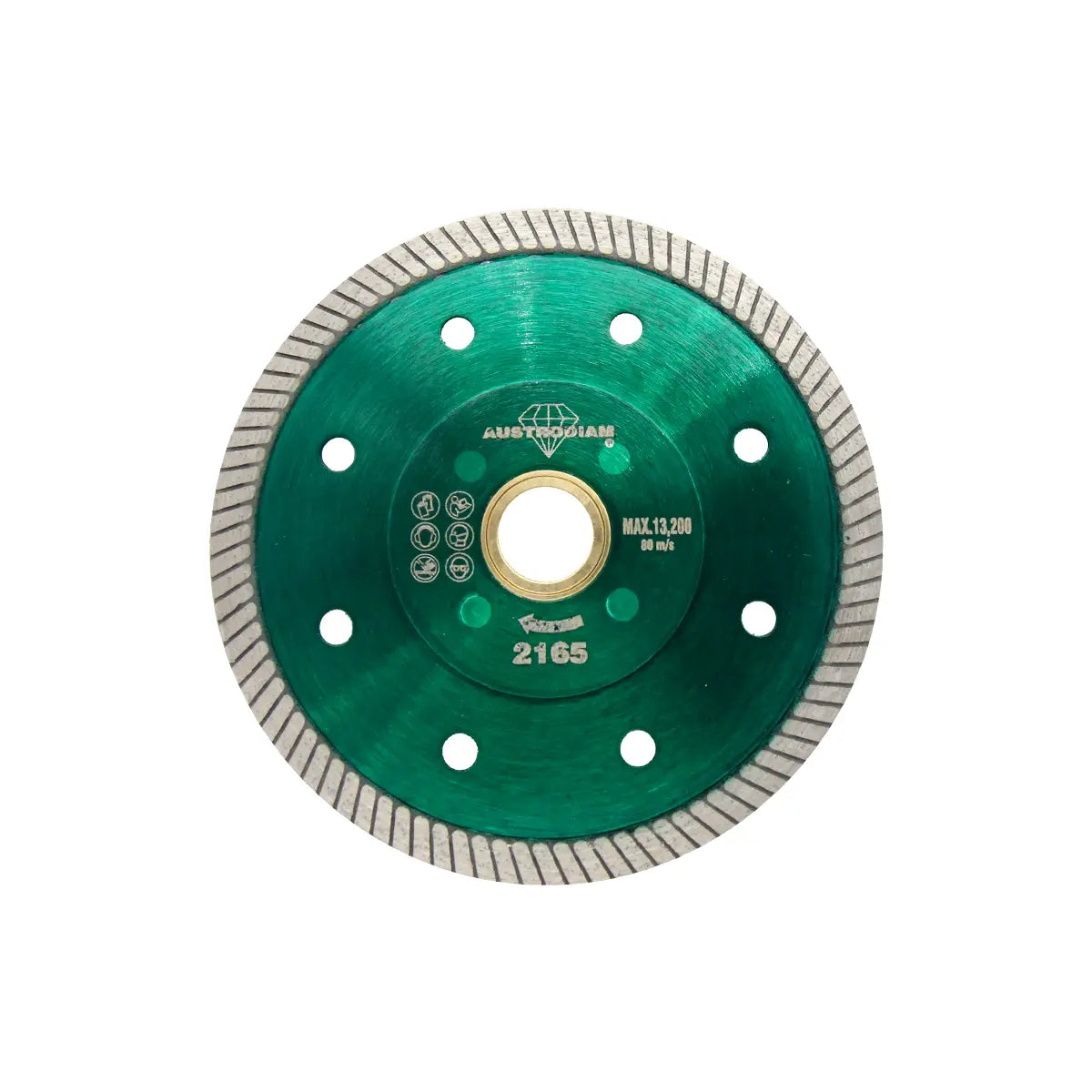 Disco De Diamante 4.1/2"X0.04"X7/8" Con Refuerzo Central Para Corte De Granito Verde Plata