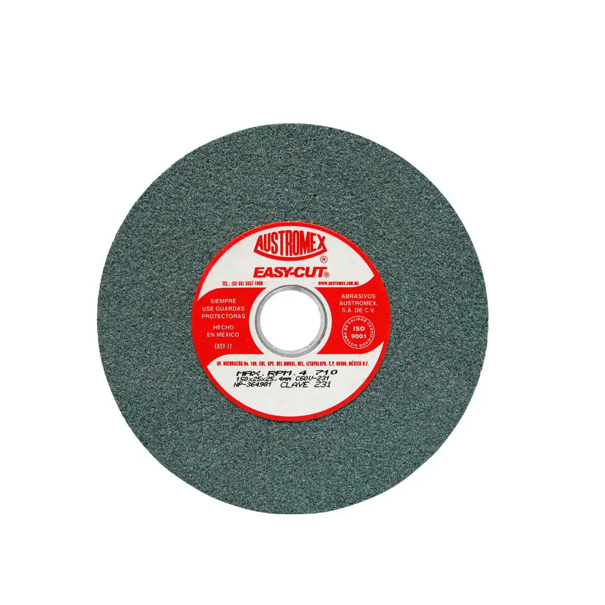 Piedra Abrasiva T-1 6"X1"X1" G60 Verde Medio Esmerilar-Rectificar-Afilar C.tungs