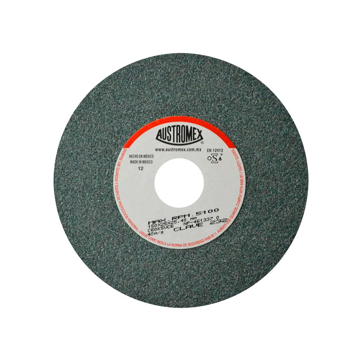 Piedra Abrasiva T-1 6"X1"X1"G60 Verde Medio Esmerilar-Rectificar-Afilar C.tungs