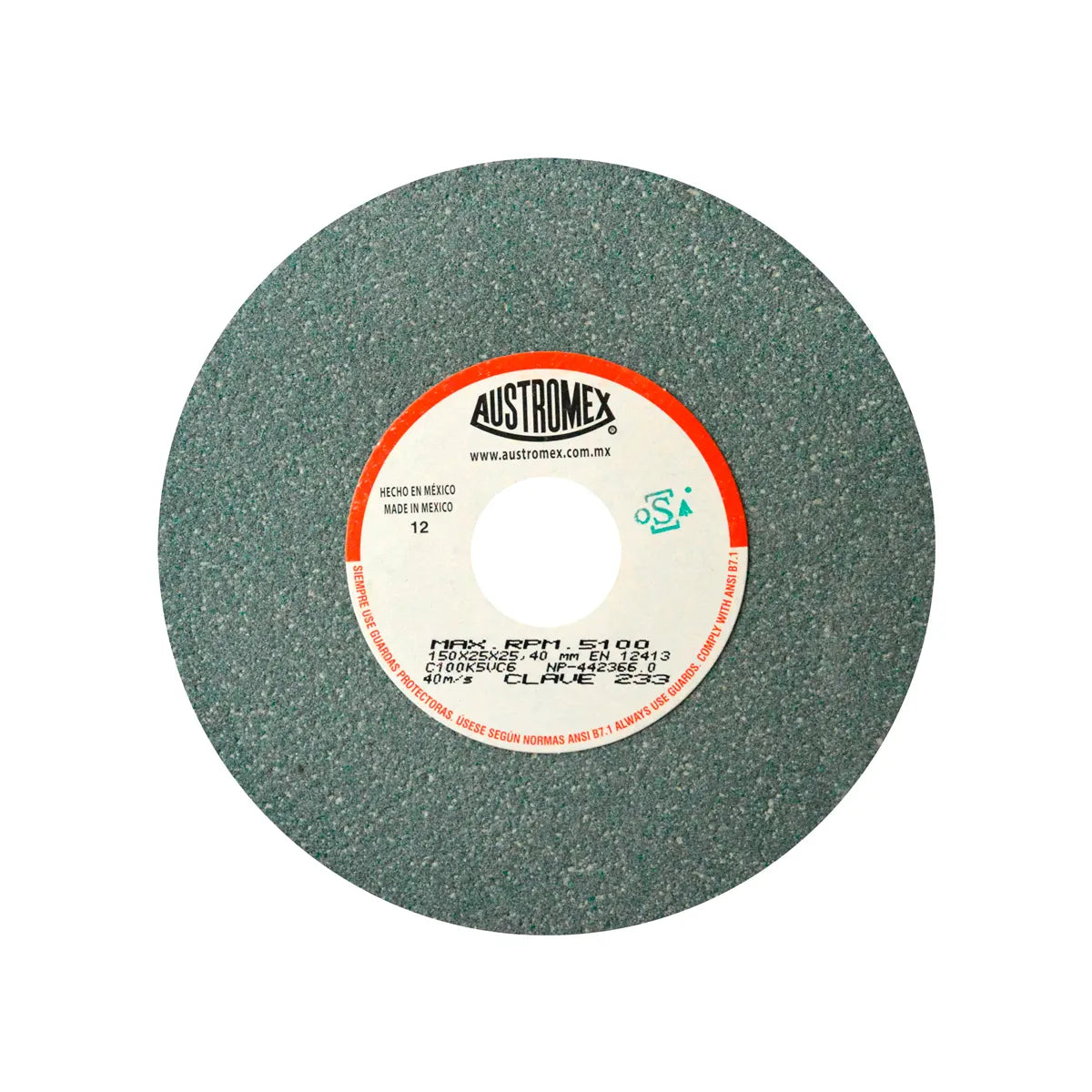 Piedra Abrasiva T-1 6"X1"X1"G100 Verde Fino Esmerilar-Rectificar-Afilar C.tungs