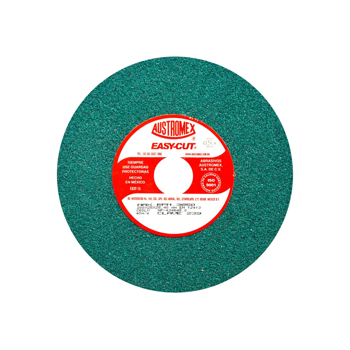 Piedra Abrasiva T-1 8"X1"X1" G60 Verde Medio Esmerilar-Rectificar-Afilar C.tungs