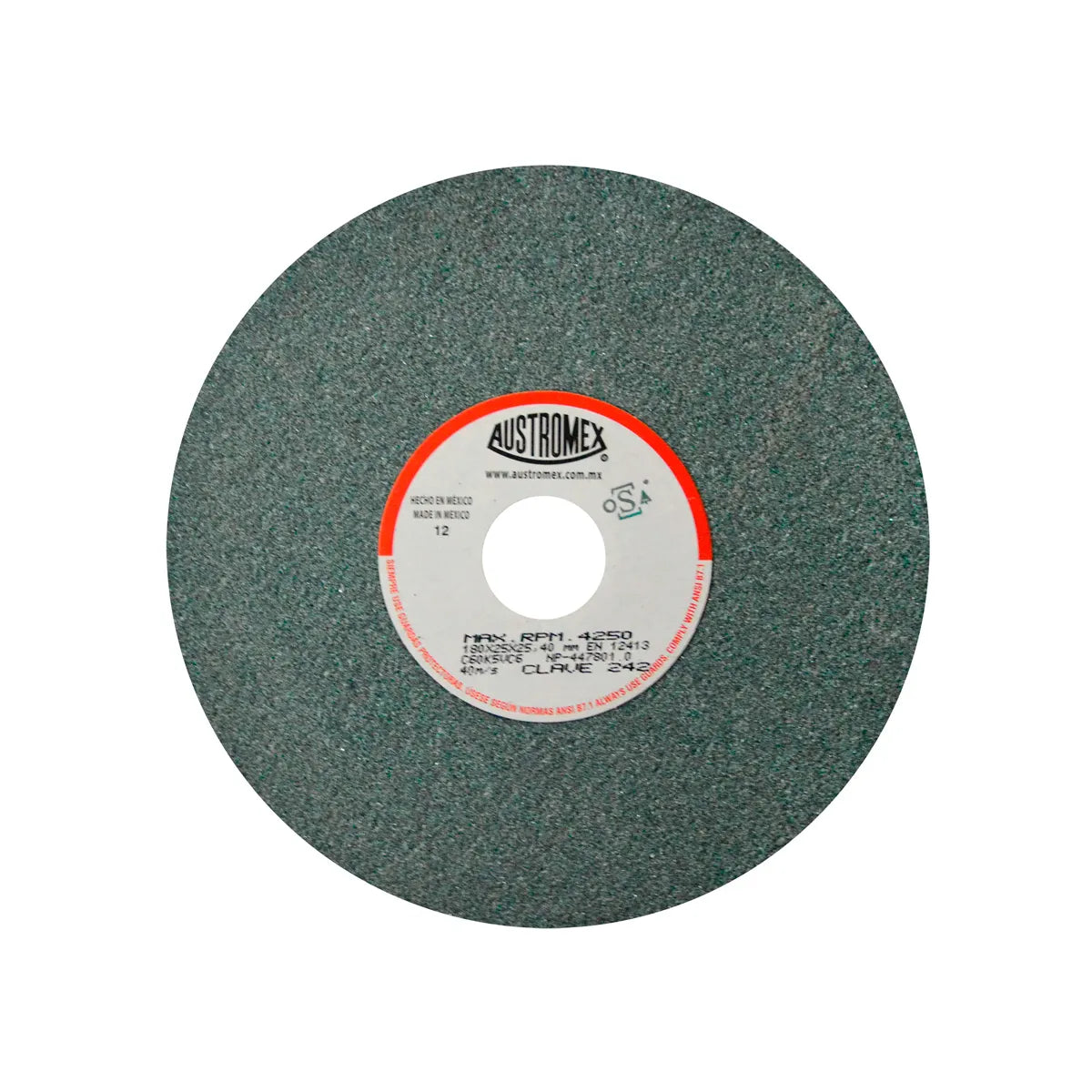 Piedra Abrasiva T-1 7"X1"X1"G60 Verde Medio Esmerilar-Rectificar-Afilar C.tungs