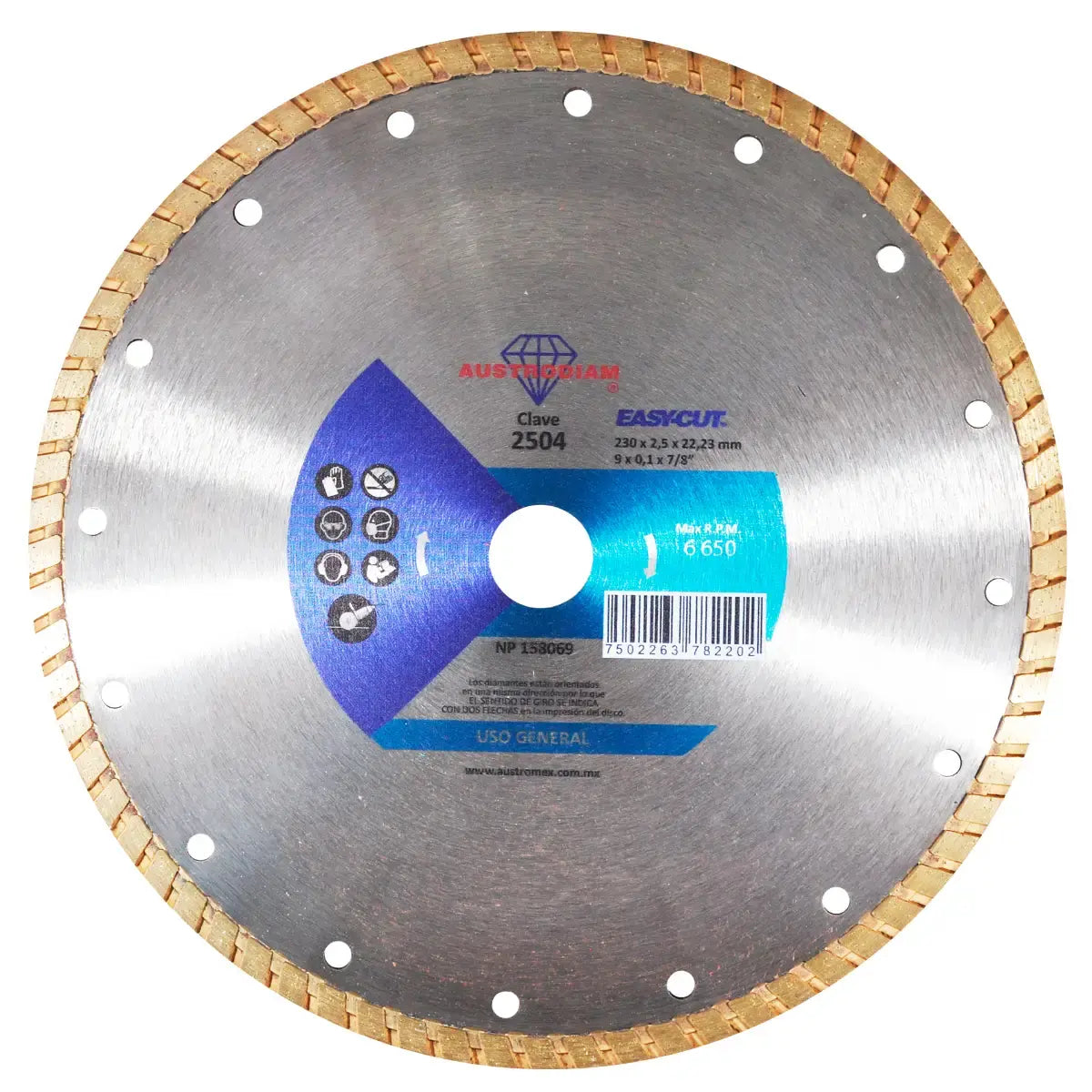 Disco De Diamante 9"X0.118"X7/8" Turbo Usos Generales (Easy-Cut)