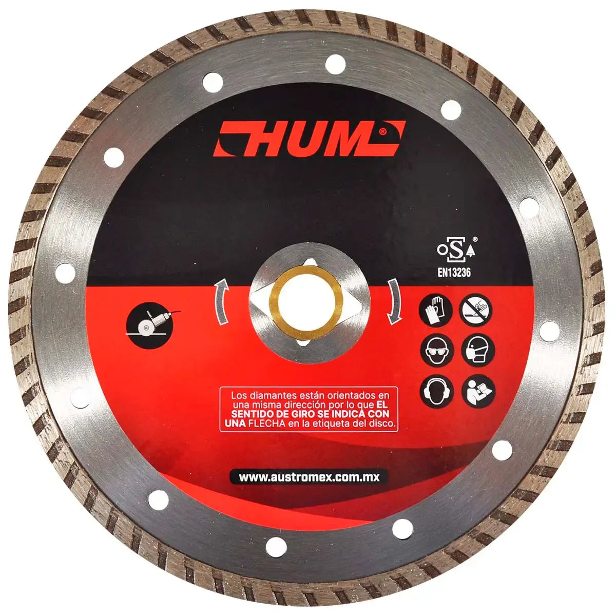 Disco D/Diamante 7"X2.4X22.2 Turbo Usos Generales (Hum) (Reductor Rombico Y De 22.2 A 15.9Mm)