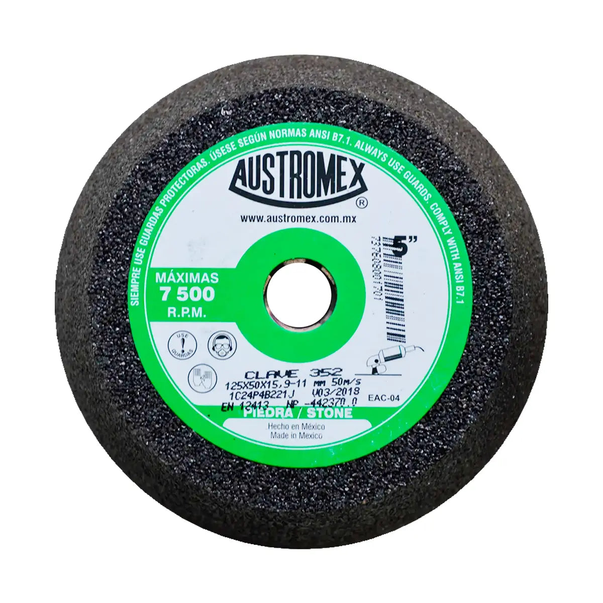 Copa Abrasiva 5"X2"X5/8-11 Grano 24 (Uso En Pied-Conc-Ladr-Marm-Gran)