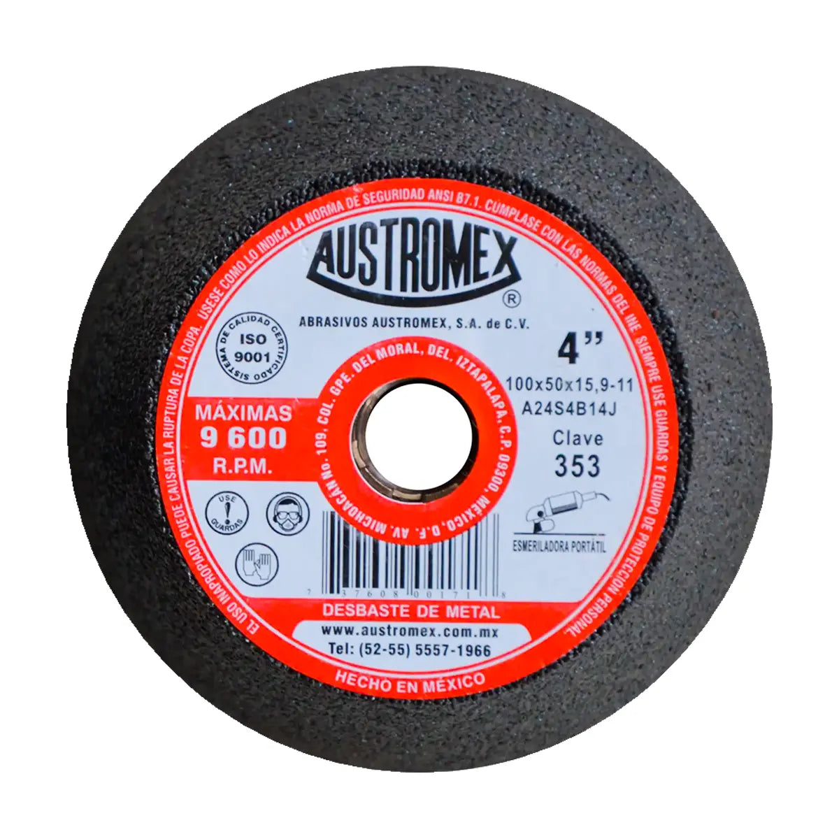 Copa Abrasiva 4"X2"X5/8-11 Grano 24 (Uso En Pied-Conc-Ladr-Marm-Gran)