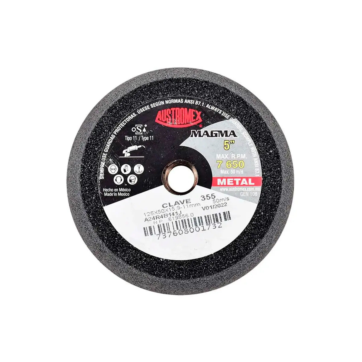 Copa Abrasiva 5"X2"X5/8-11 Grano 24 (Uso Acero-Fundicion-Biseles)