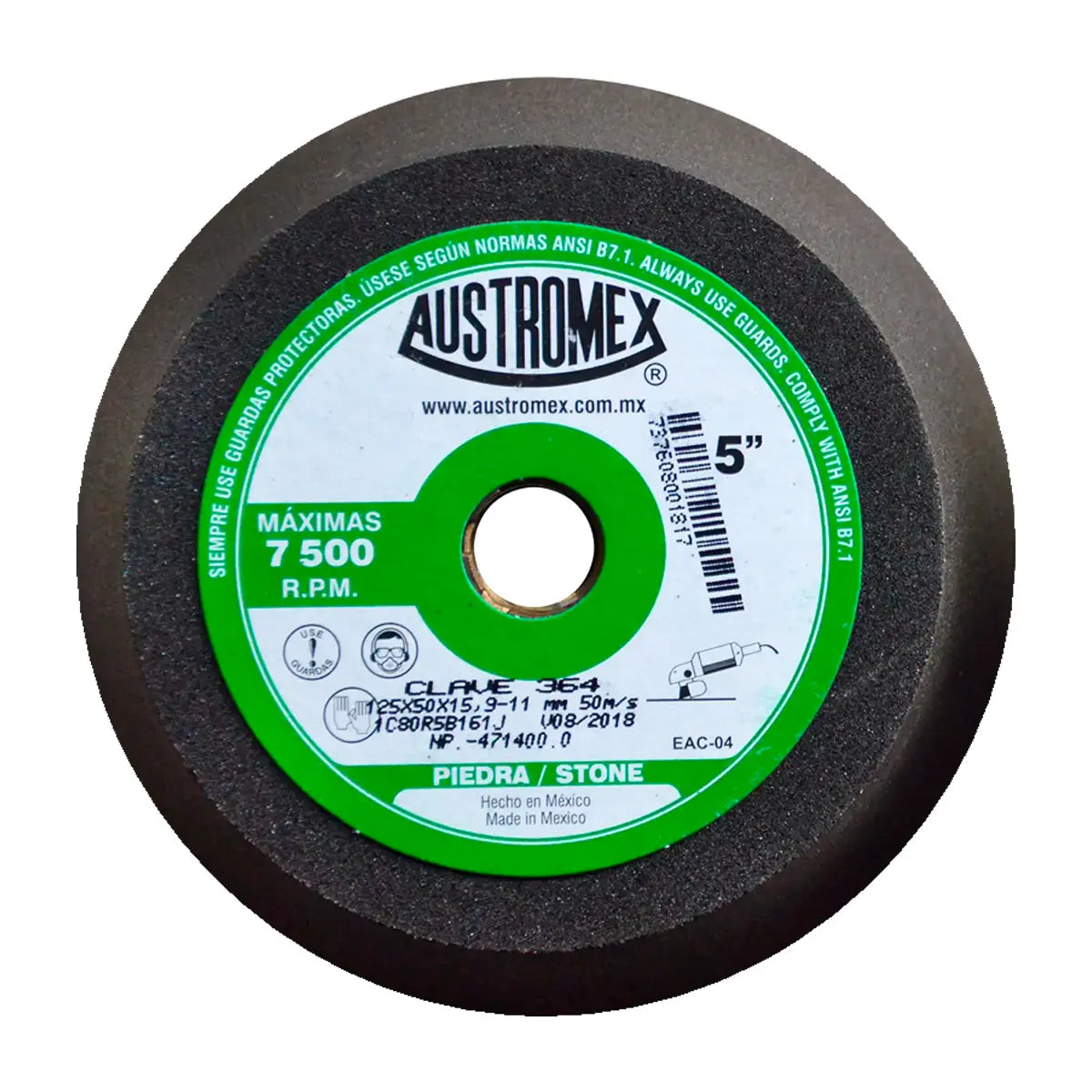 Copa Abrasiva 5"X2"X5/8-11 Grano 80 (Uso En Pied-Conc-Ladr-Marm-Gran)