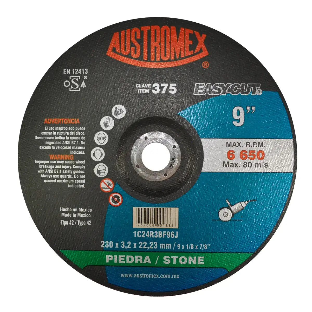 Disco T-27 9"X1/8"X7/8" Para Corte De Piedra (Easy-Cut)