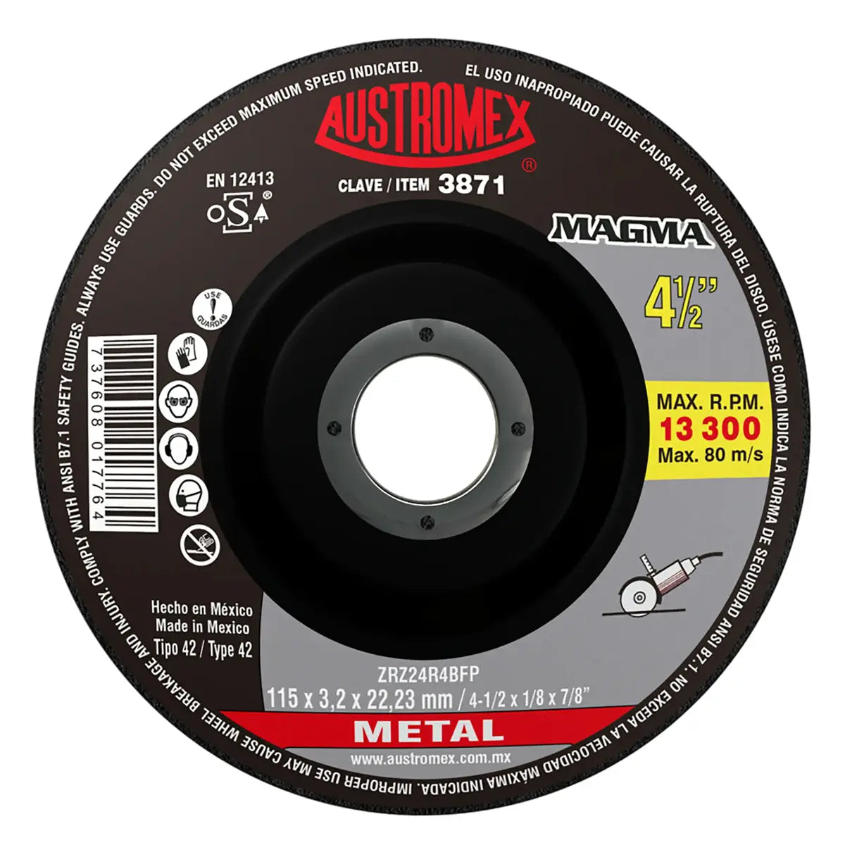 Disco Para Corte Preciso De Metal 4.1/2"X1/8"X7/8" (Magma)