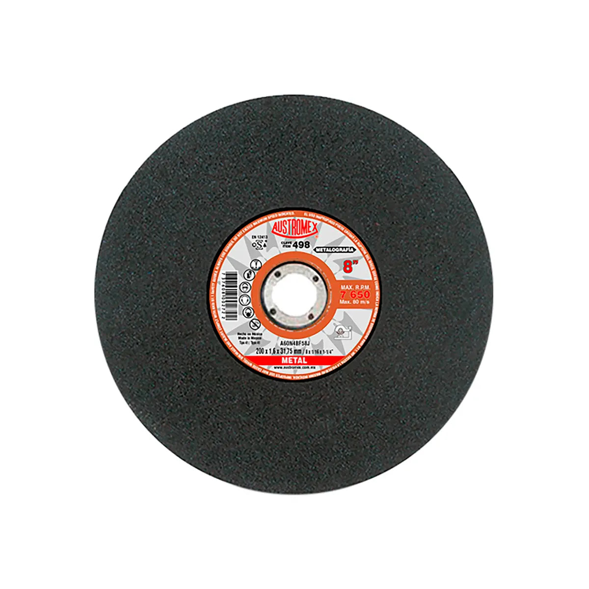 Disco Para Corte De Metalografica 8"X1/16"X1.1/4" Frio Y Rapido