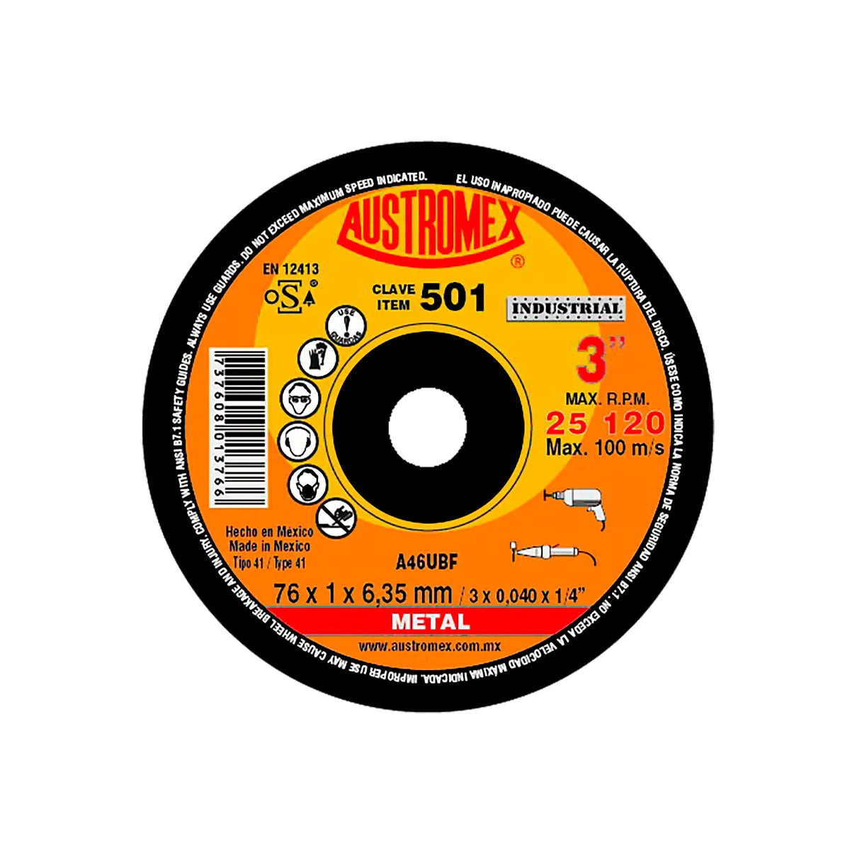 Disco Para Corte De Metal 3"X0.040"X1/4" (Industrial)