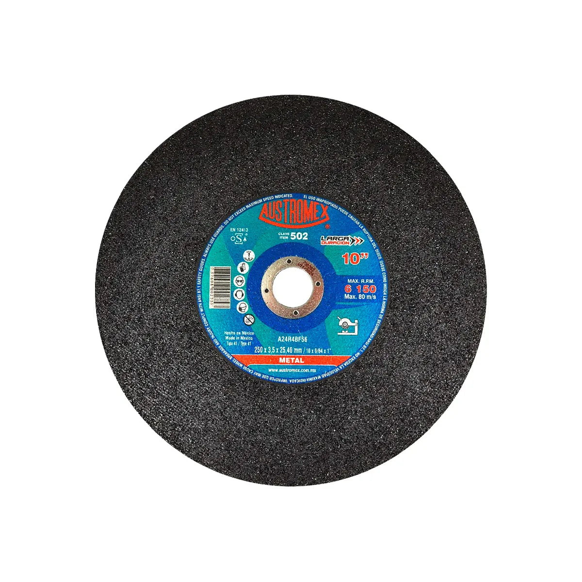 Disco Para Corte De Metal 10"X1/8"X1" Larga Duracion