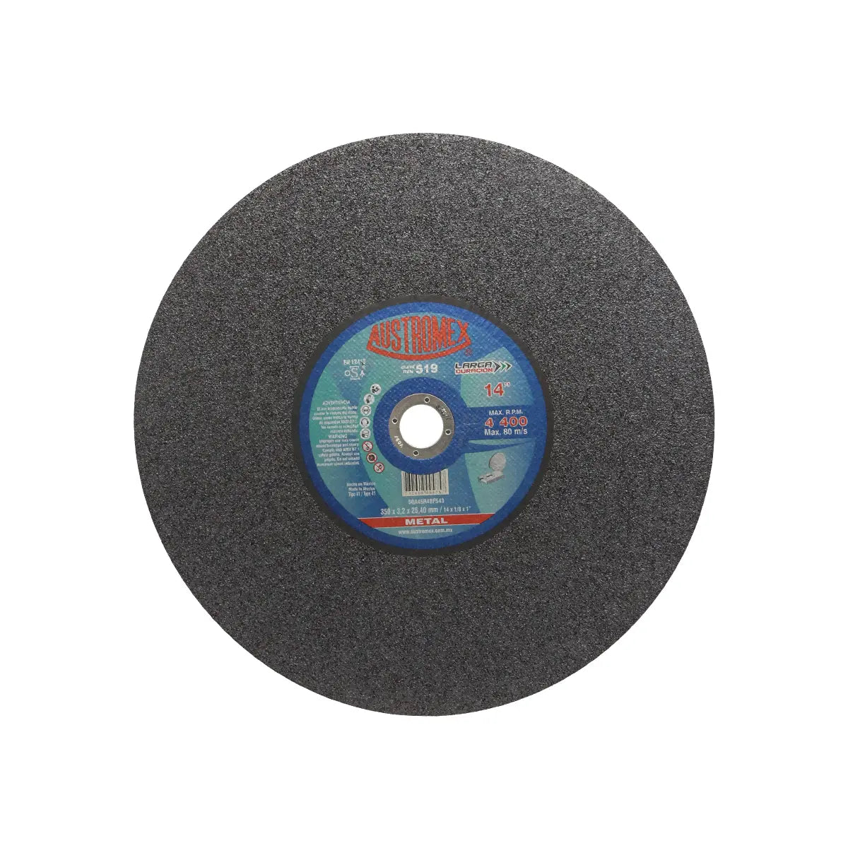 Disco Para Corte De Metal 14"X7/64"X1" Larga Duracion Potencia Media