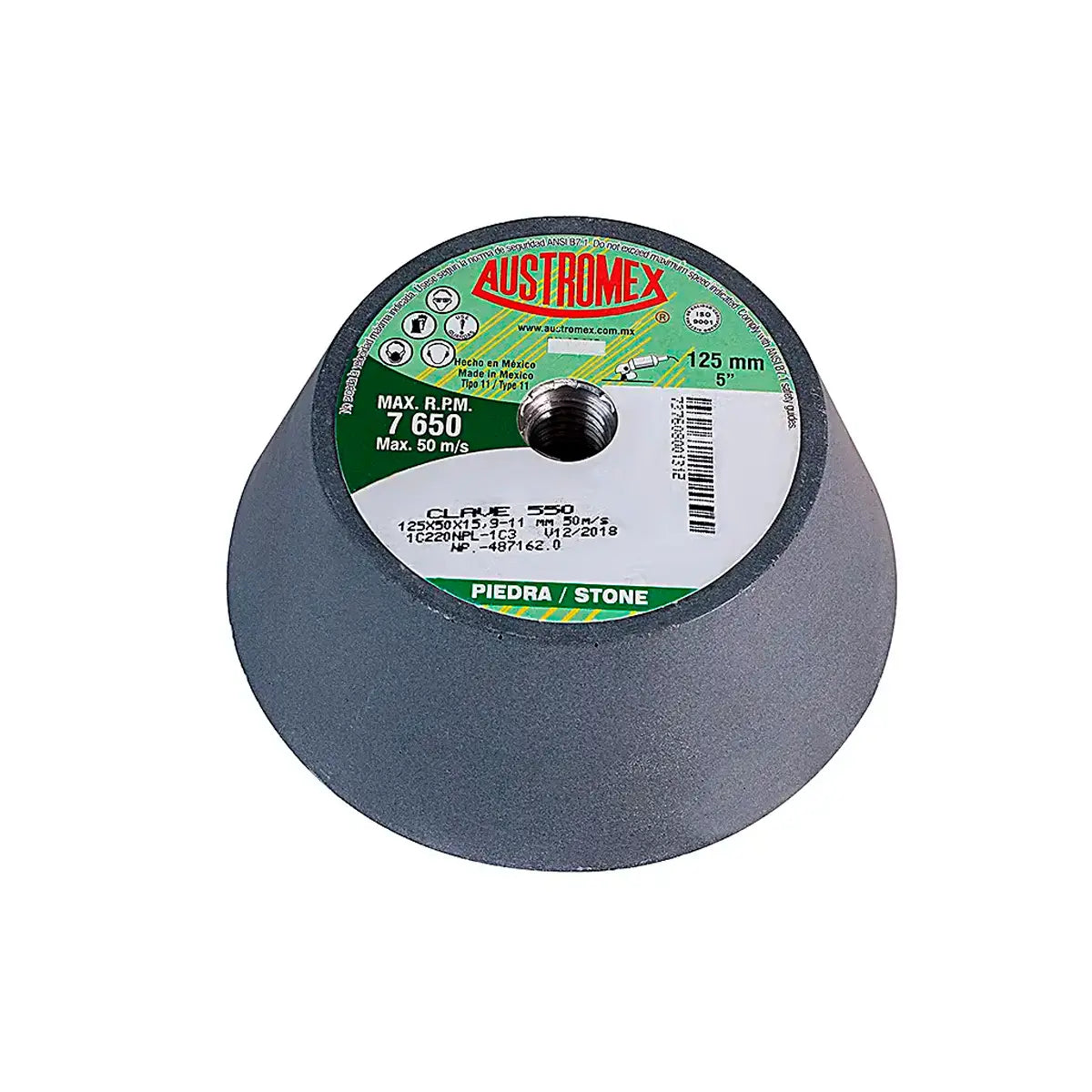 Copa Abrasiva 5"X2"X5/8-11 Shellac Gris (Uso Marm-Gran)