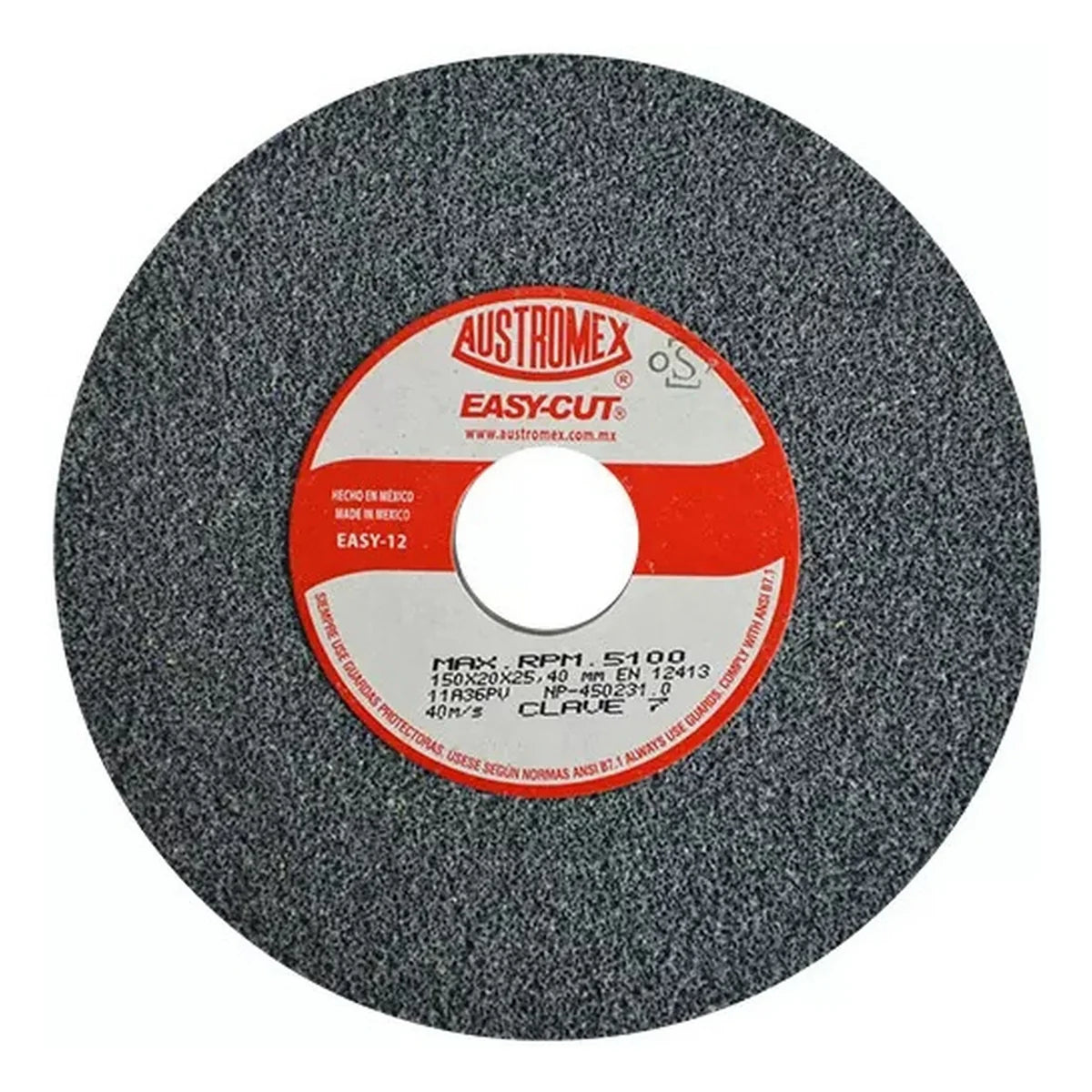 Piedra Abrasiva T-1 6"3/4"1"G36 Gris Burdo Uso Gral-Metal-Esmerilar-Afilar-H.forj (Easy-Cut)