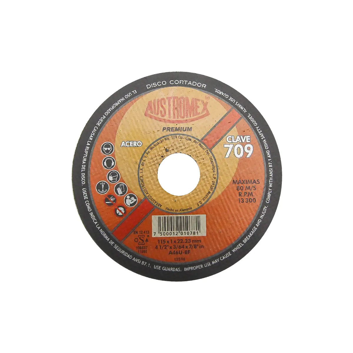 Disco Para Corte De Metal 4.1/2"X1Mmx7/8" Super Delgado Uso General (Premium)