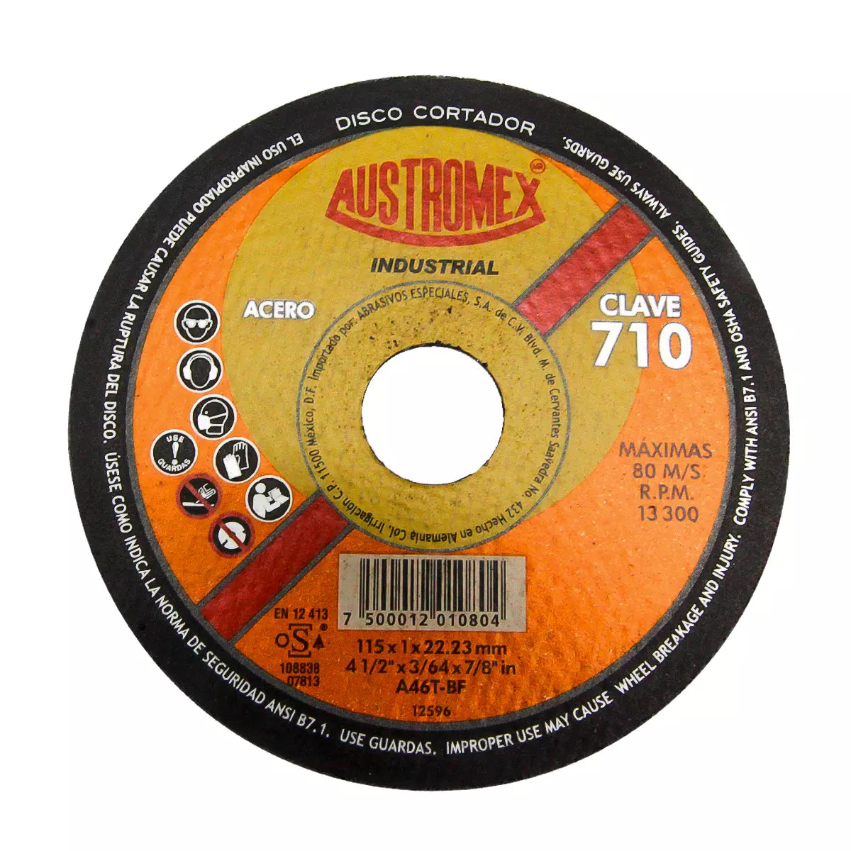Disco Para Corte De Metal 4.1/2"X1Mmx7/8" Super Delgado Uso General (Industrial)