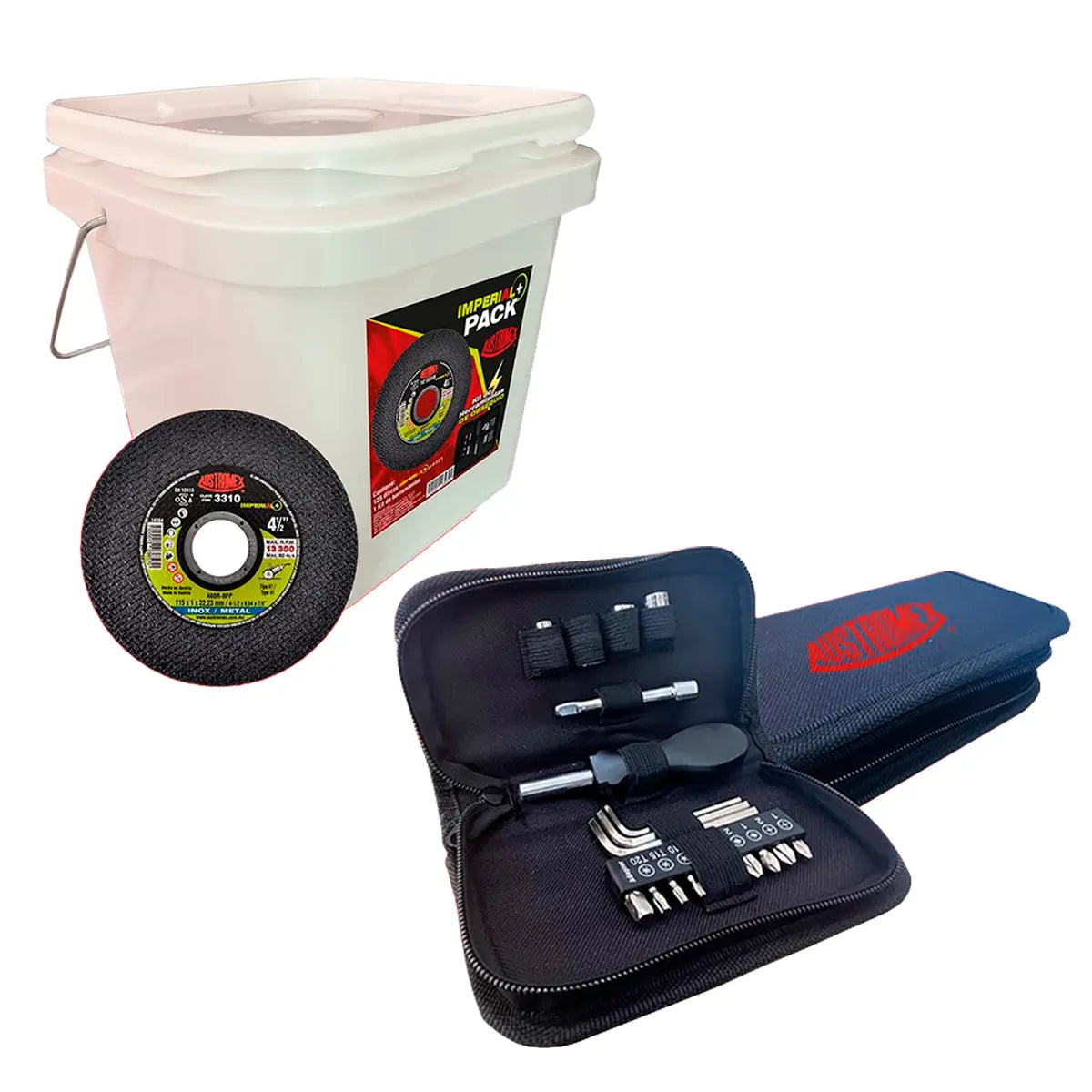 Disco Para Corte De Metal Y Acero Inoxidable 4.1/2"X1Mmx7/8" T-41 (Imperial) (125 Pzas) + Kit De Herramientas