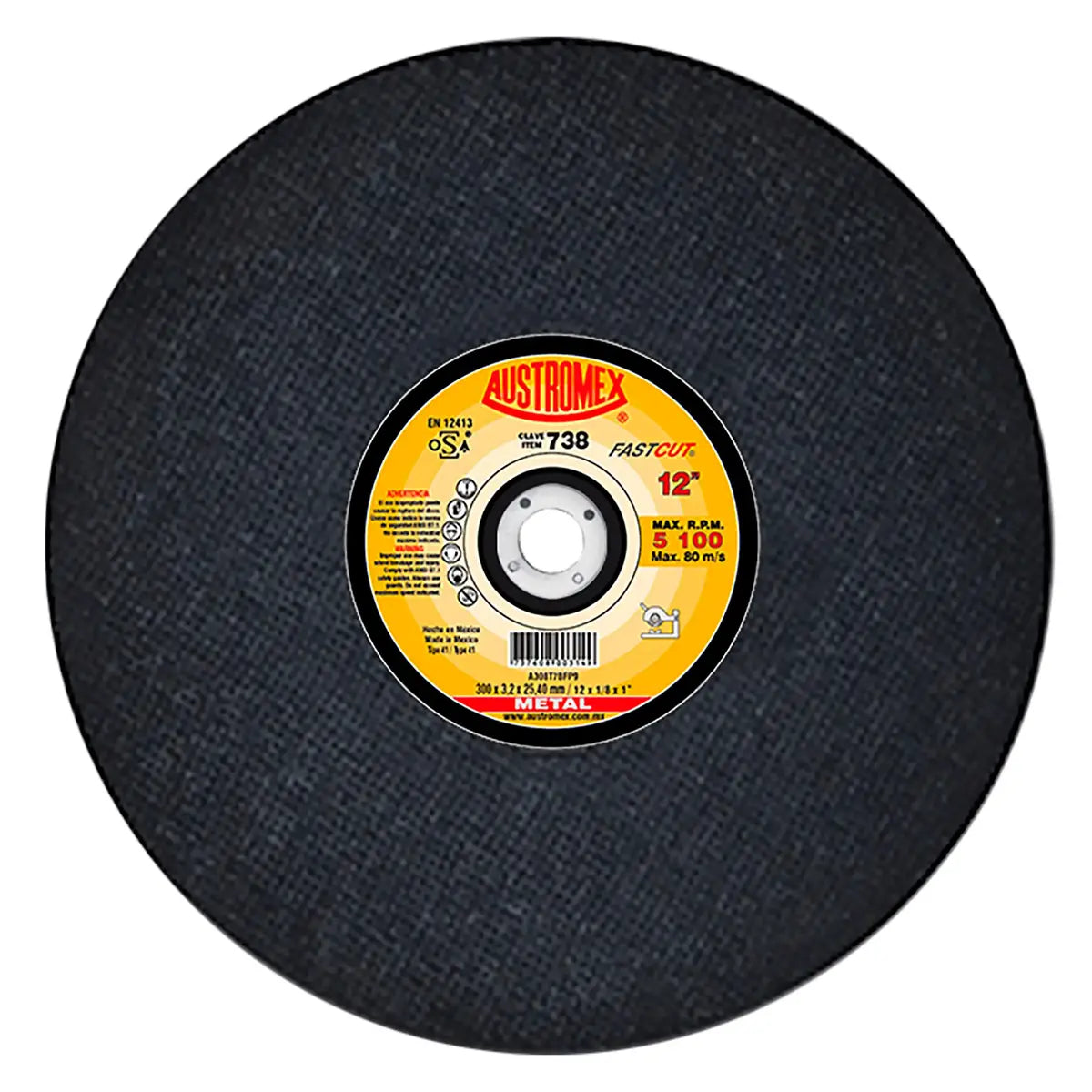 Disco Para Corte De Metal 12"X1/8"X1" Larga Duracion (Fastcut)