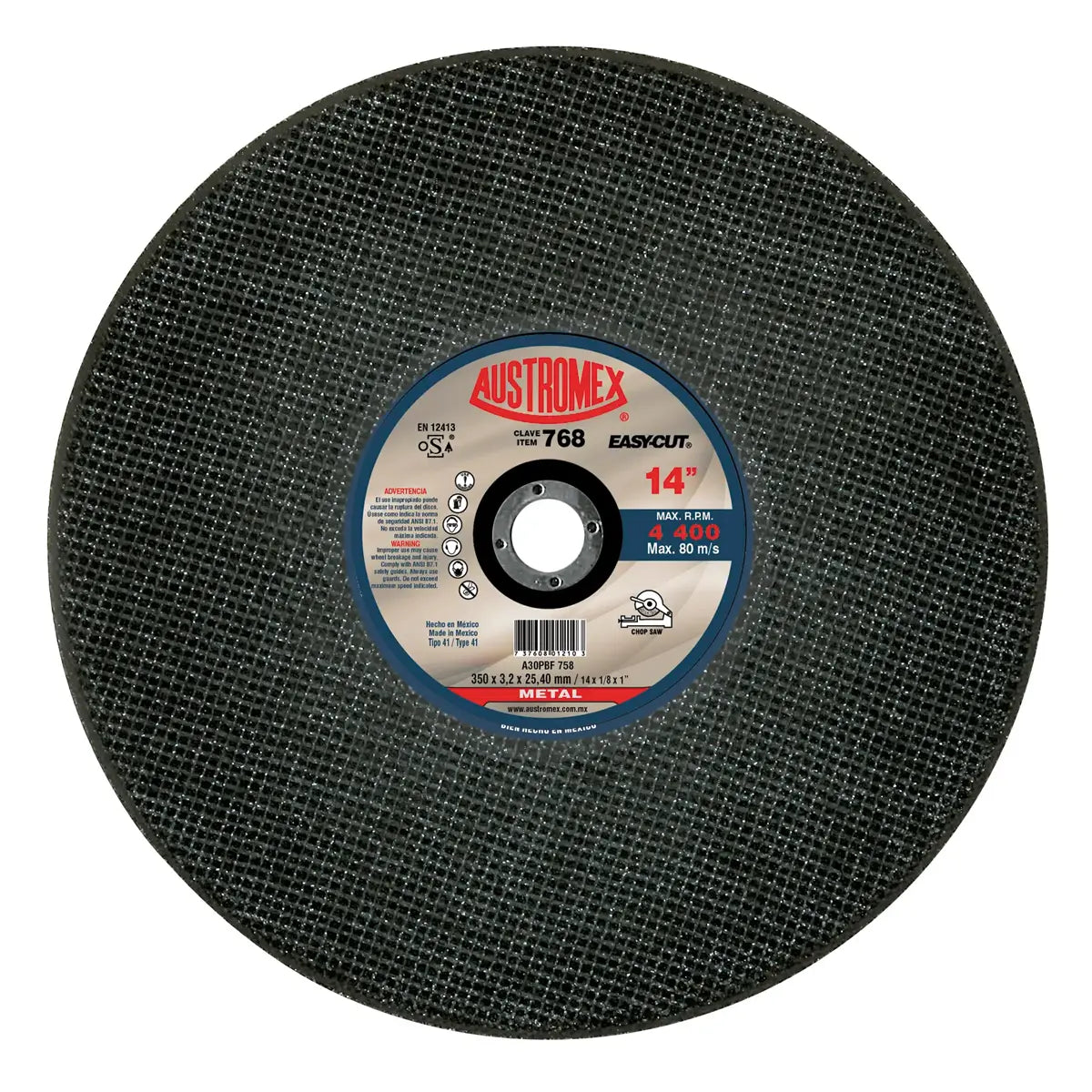 Disco Para Corte De Metal 14"X7/64"X1" Huecos (Easy-Cut)