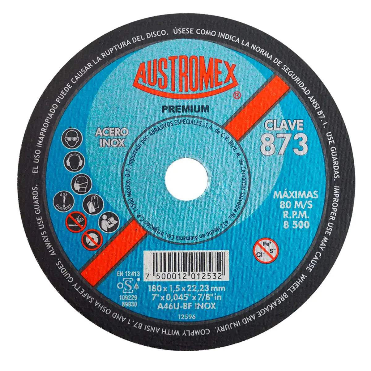 Disco Para Corte De Acero Inoxidable 7"X1.5Mmx7/8" Super Delgado (Premium)