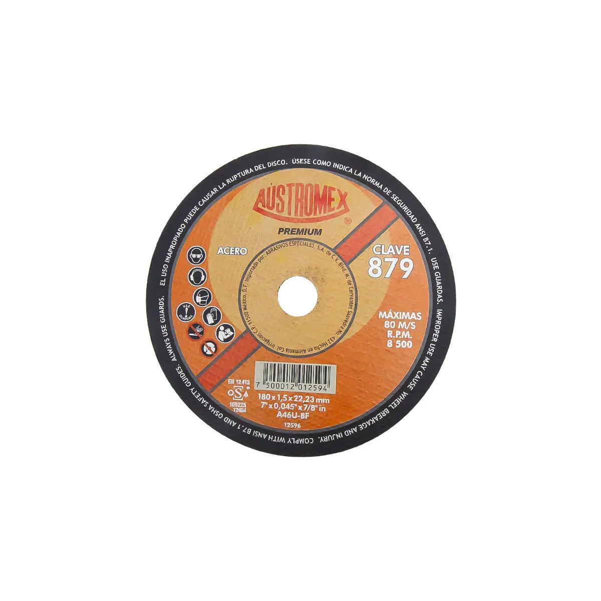 Disco Para Corte De Metal 7"X1.5Mmx7/8" Super Delgado Uso General (Premium)