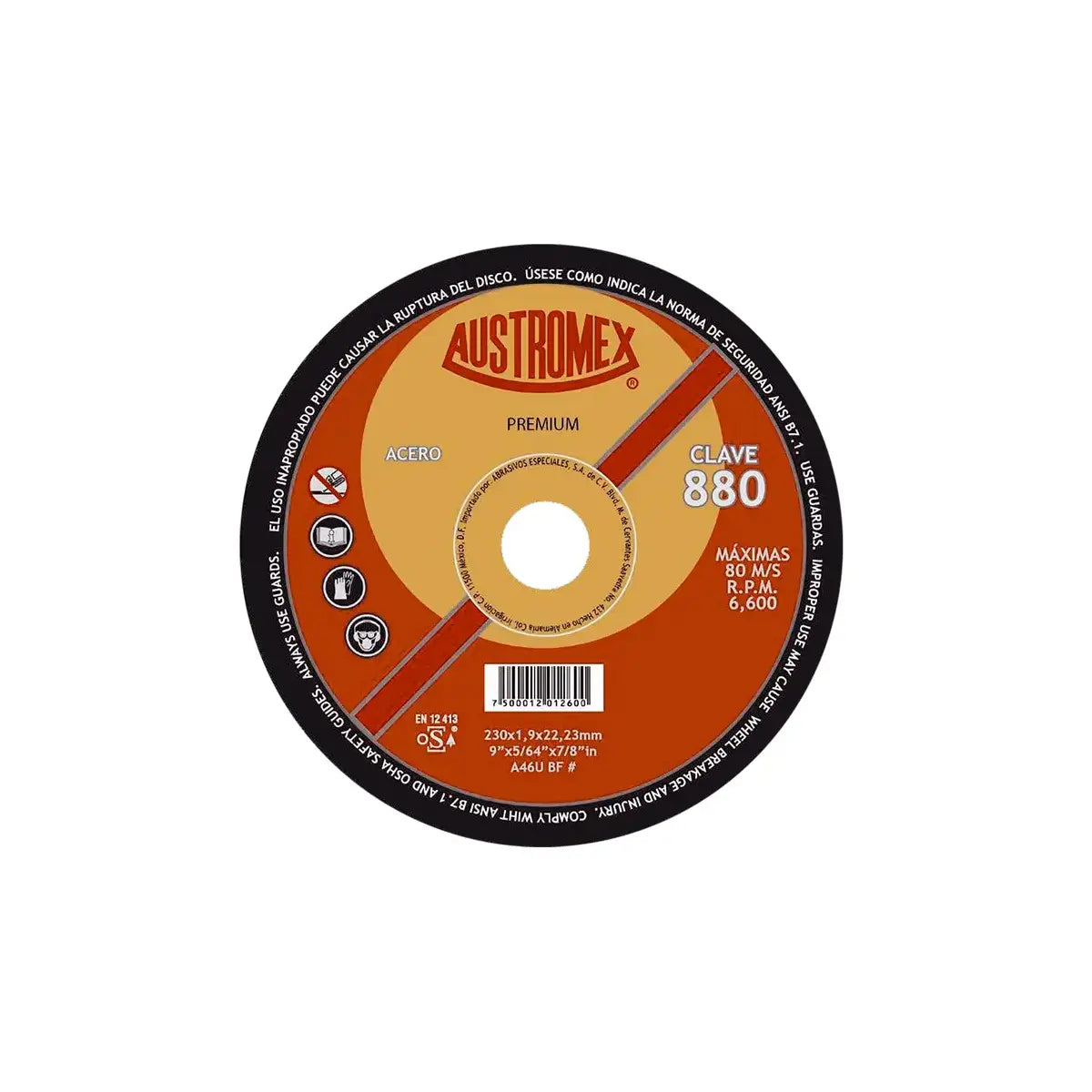 Disco Para Corte De Metal 9"X1.9Mmx7/8" Super Delgado Uso General (Premium)