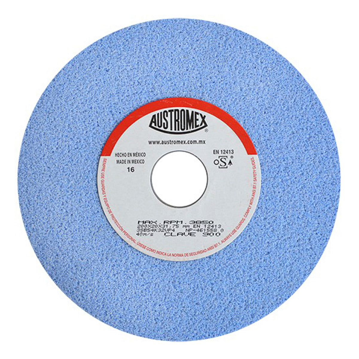 Piedra Abrasiva T-1 8"X3/4"X1.1/4" G54 Azul 3Sb Metal-Afilado-Rectificado-Templados