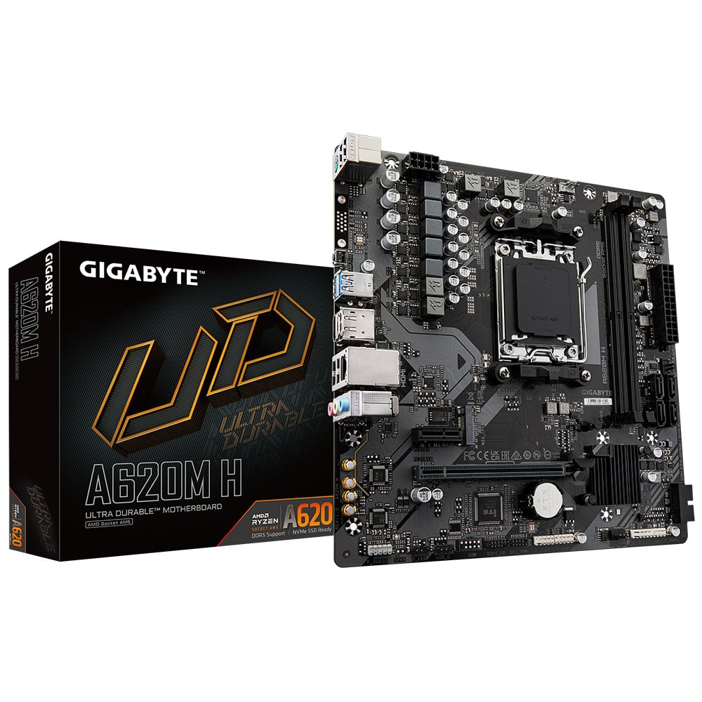 GIGABYTE - Tarjeta Madre Gigabyte A620M H 2xDDR5 128GB 6400Mhz HDMI DP M.2 PCIe 4.0 S AM5 Ryzen mATX