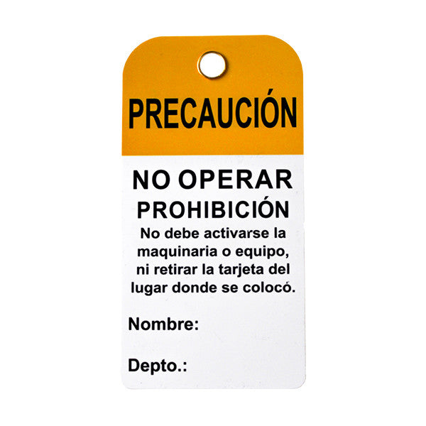 1008 Etiqueta Amarilla Safelock Pvc No Operar Paq C/10