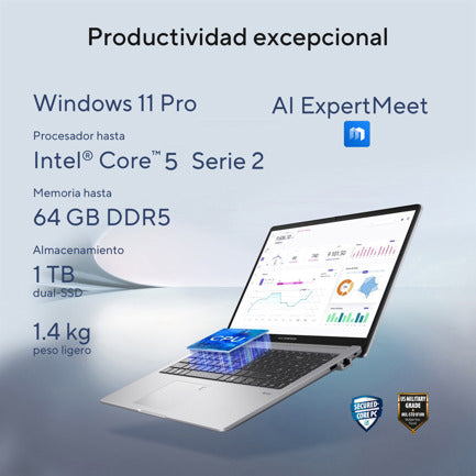 ASUS - Laptop Asus ExpertBook Essential P1403CVA Intel Core 5 210H DDR5 16GB 512GB windows 11 pro