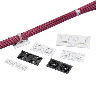 PANDUIT - Montaje-Sujetador Para Cable de 4 Vías, con Adhesivo, 25.4 x 25.4mm (1in x 1in), Color Blanco, Uso en Interior, 1 pieza