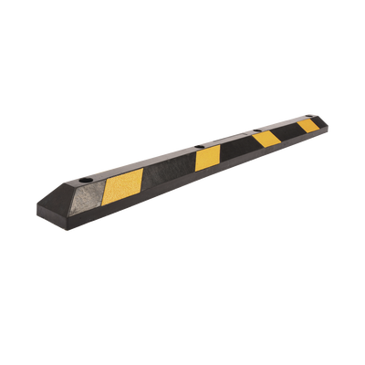 ACCESSPRO - Tope Vehicular P / Estacionamiento / 183cm / Color Negro-Amarillo / 8 Franjas Reflejantes.