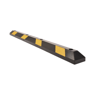 ACCESSPRO - Tope Vehicular P / Estacionamiento / 183cm / Color Negro-Amarillo / 8 Franjas Reflejantes.
