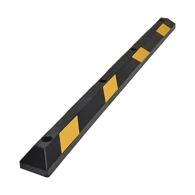 ACCESSPRO - Tope Vehicular P / Estacionamiento / 183cm / Color Negro-Amarillo / 8 Franjas Reflejantes.