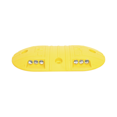ACCESSPRO - Boya D / Plastico Duradero / Amarilla / 4 Orificios / LEDS REFLEJANTES / 20 Toneladas.