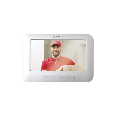 EPCOM - Monitor para Videoportero Análogo / 7 Pulgadas / 800x400 / Audio Manos Libres / 4 Hilos / Aluminio