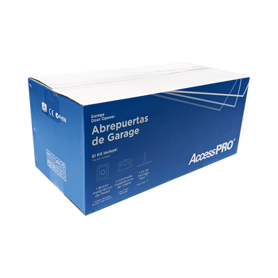 ACCESSPRO - Kit D/ Puertas D/  Garage / 1/2HP / Fuerte / Silencioso / Incluye riel tipo T de 3mts / Compatible con APP / 2 Controles Inalámbricos Visera / 1 Control Inalámbrico Pared / Respaldo Energia.